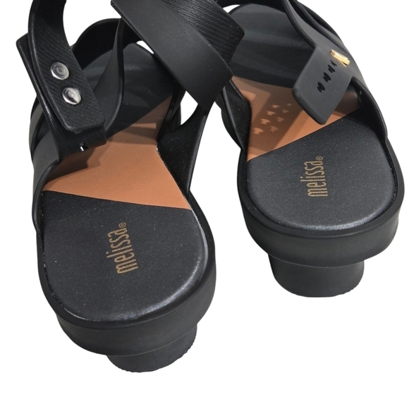 Melissa Black Platform Slingback Sandals Womens US 10 - Picture 4 of 11